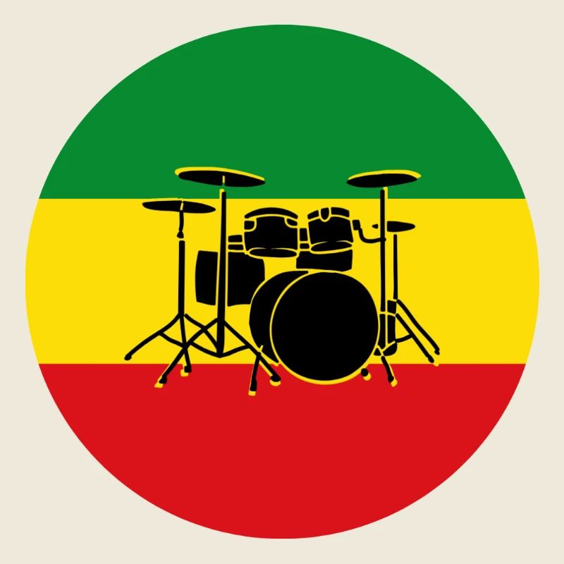 Reggae drums silhouette