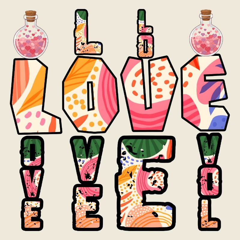 Boho Bunte Liebesbriefe