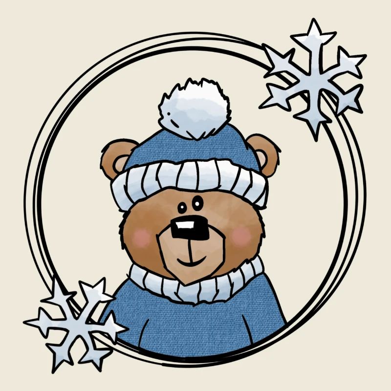 Winterbär in Blau