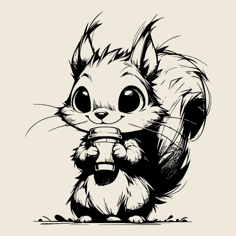 Waldbewohner mit Kaffee Waldrand Kaffeeklatsch