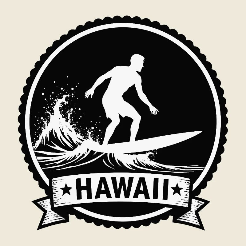 Hawaii Surf Wave Badge