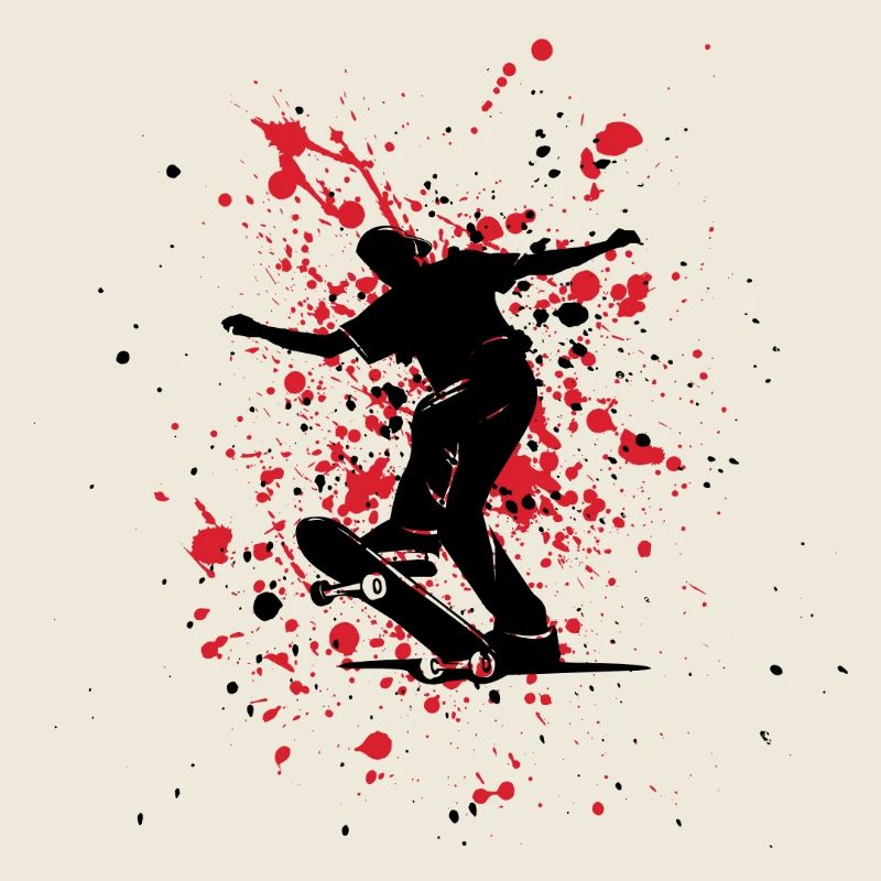 Rot-schwarzer Splash-Skater
