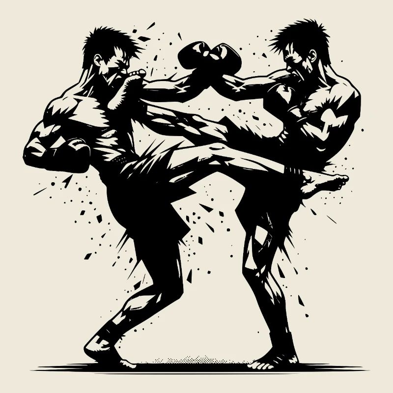 Double Strike Boxe thaïlandaise Le ring brûle violemment