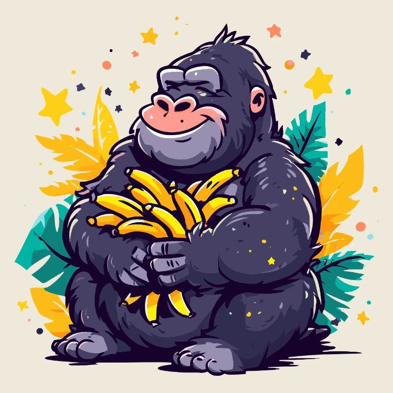Banana Gorilla Cuddle Motif