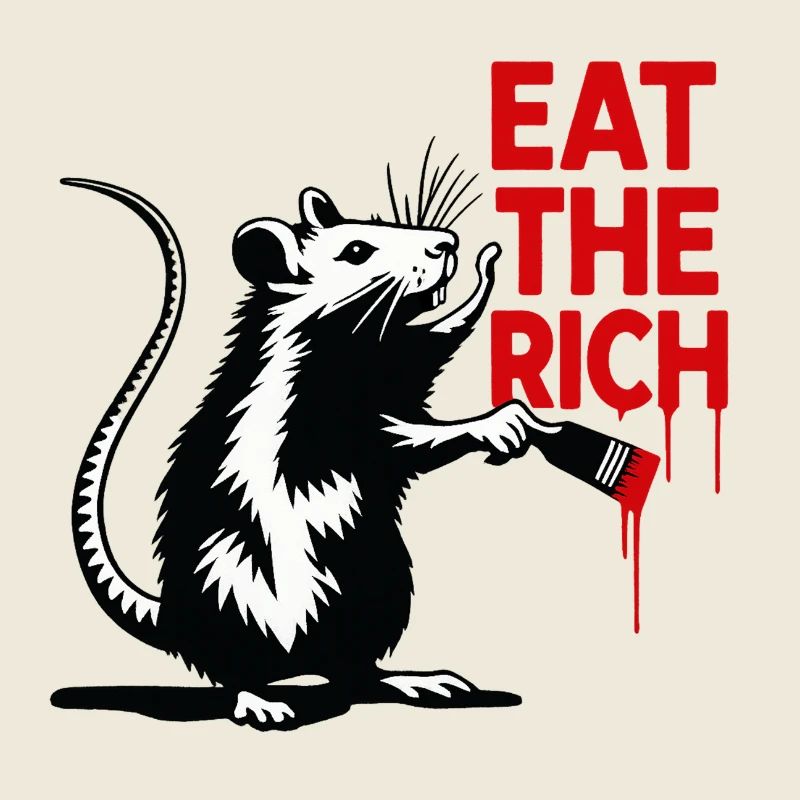 Rat avec un message rouge