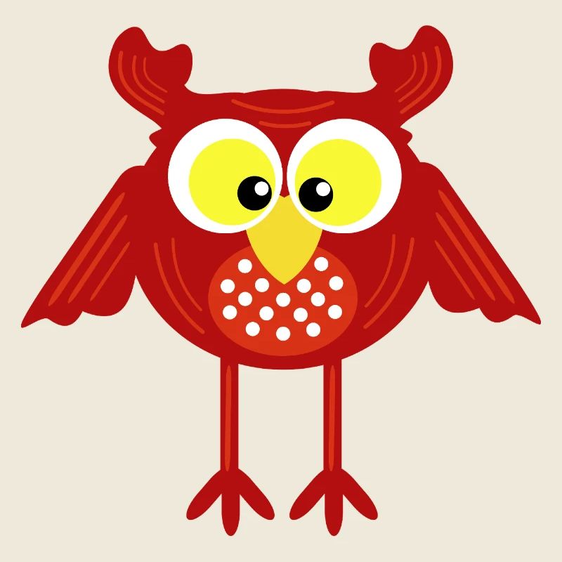 Rote Eule auf langen Beinen