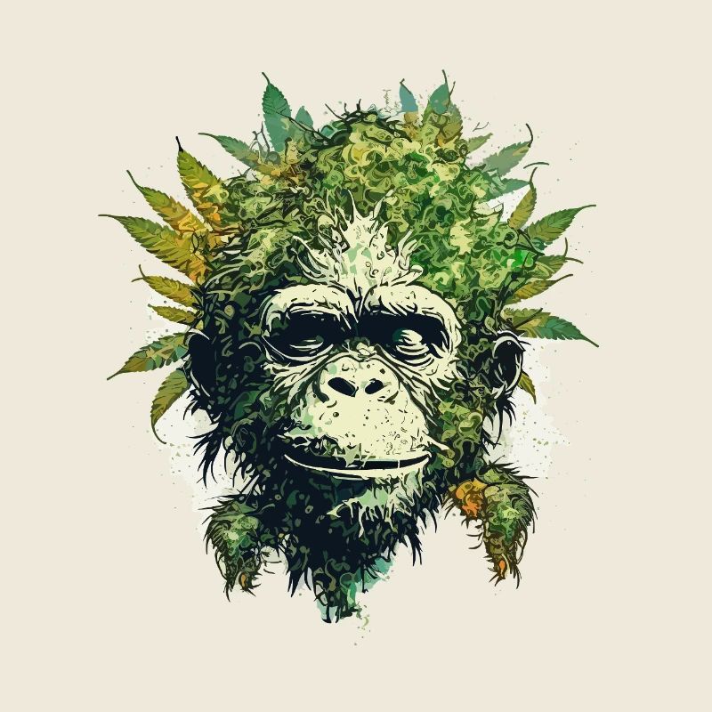 Leaf monkey portrait - natural forest motif