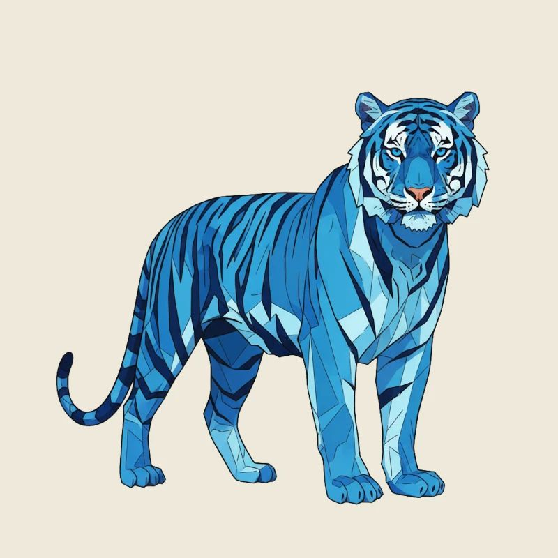 Geometric BlueTiger Polygon