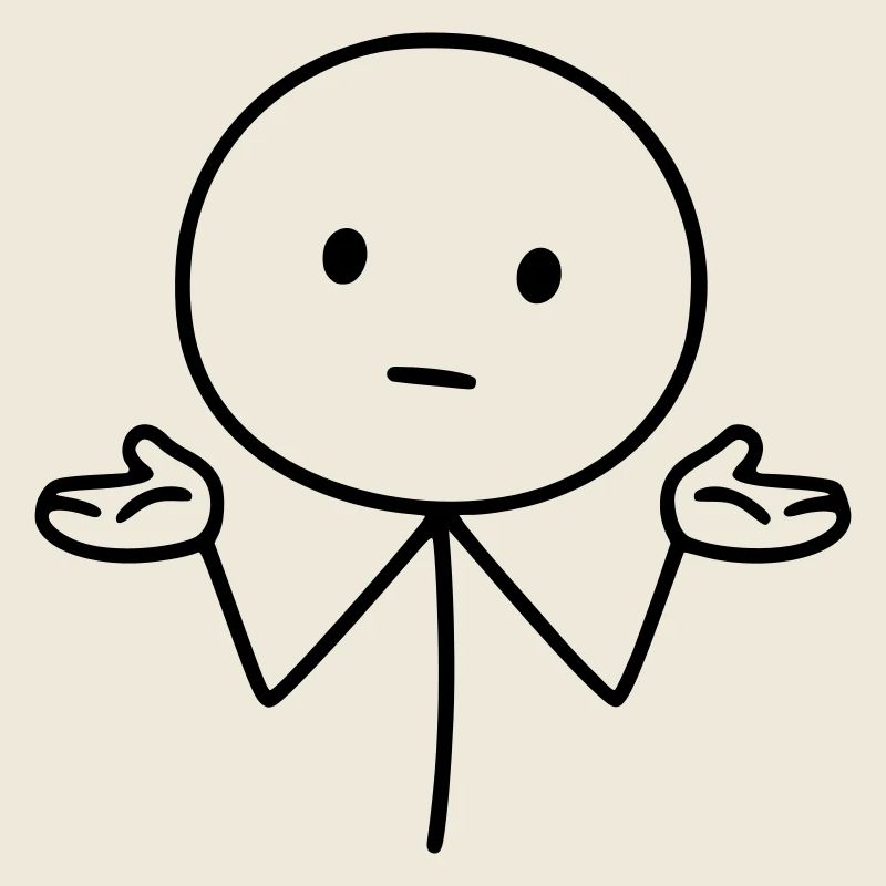 Stick figures, shrugging shoulders, shrugging shoulders