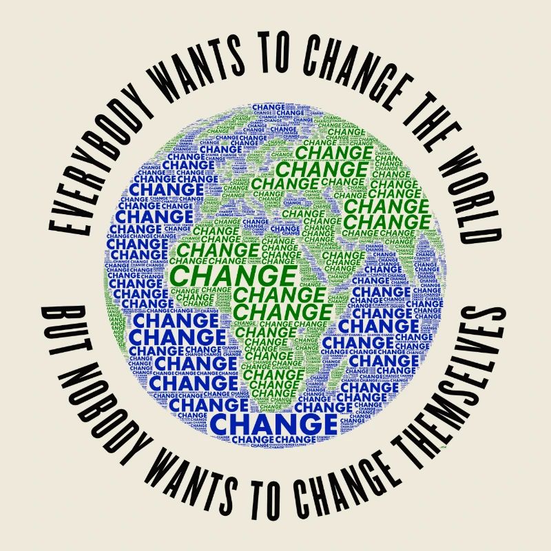 Change The World - Globe Bleu-Vert Terre