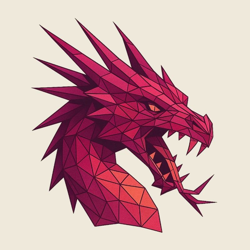 Magenta Geometric Dragon