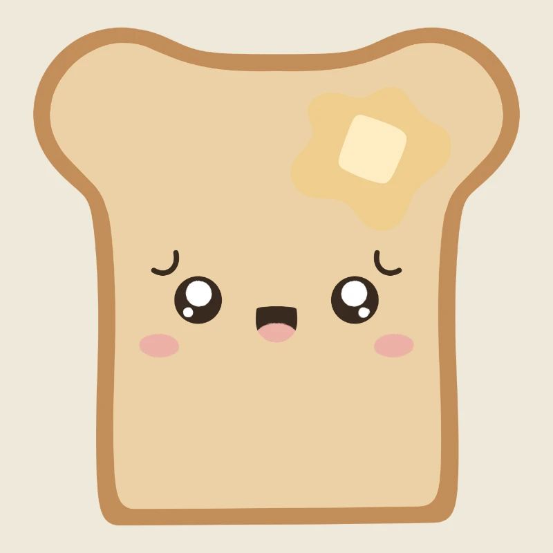 Kawaii-Toast mit geschmolzener Butter