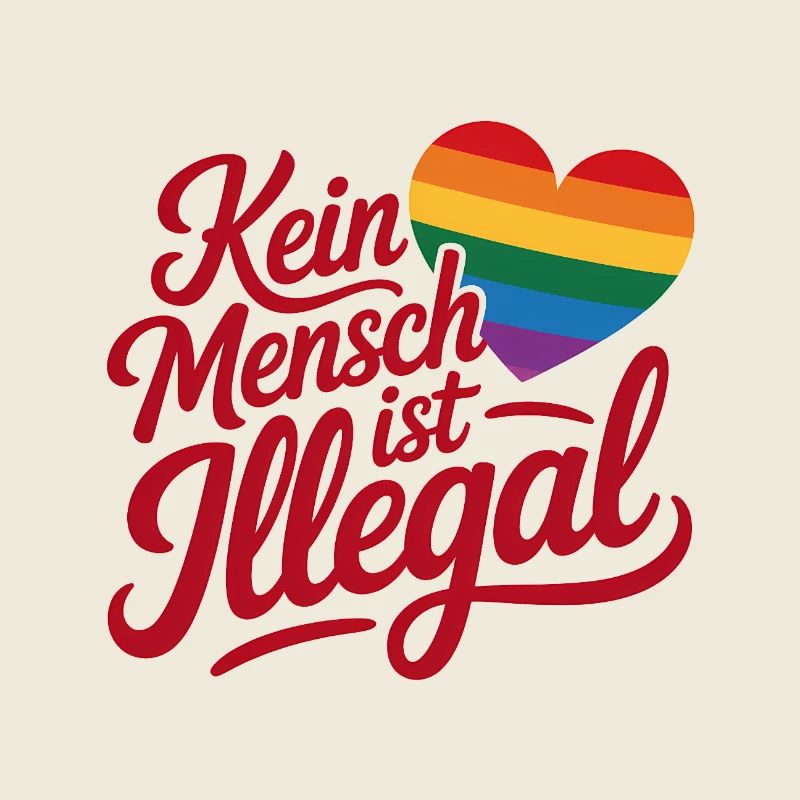 No One Is Illegal - Cool Pride Logo
