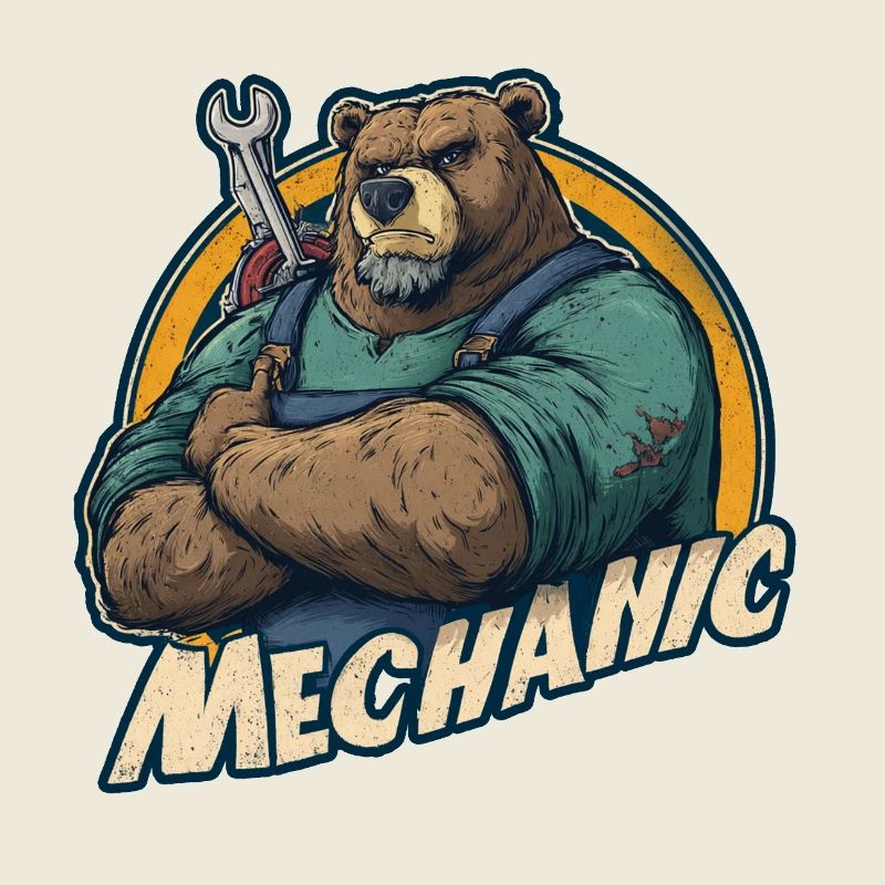 Mechanic Bear Strong Workshop Motif