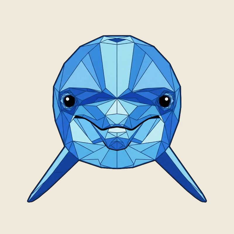 Geometric Blue Dolphin
