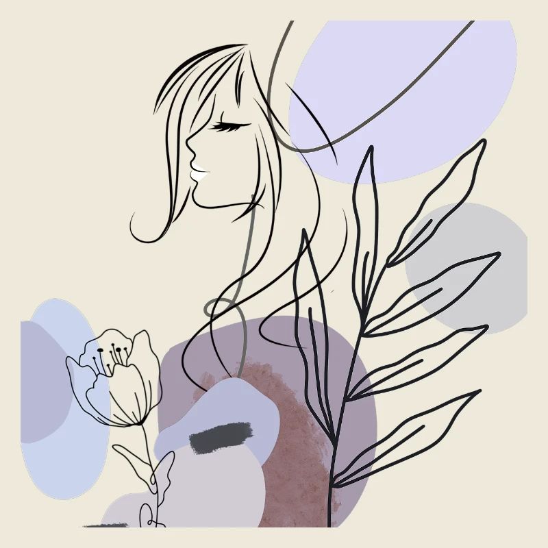 Abstract silhouette with pastel shapes