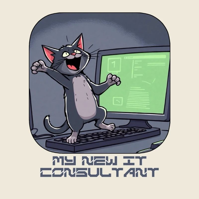 Chat informatique à l’ordinateur