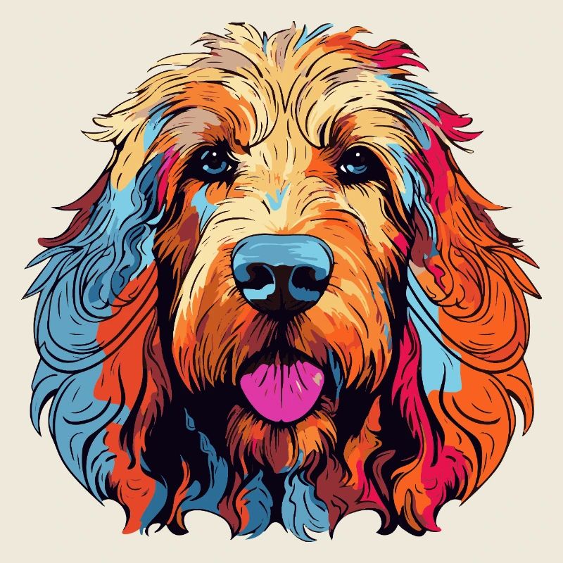 Portrait coloré du chien