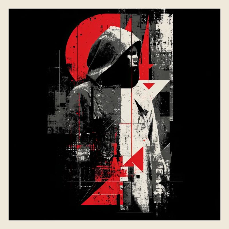 Geometric Shadow Pullover Hoodie