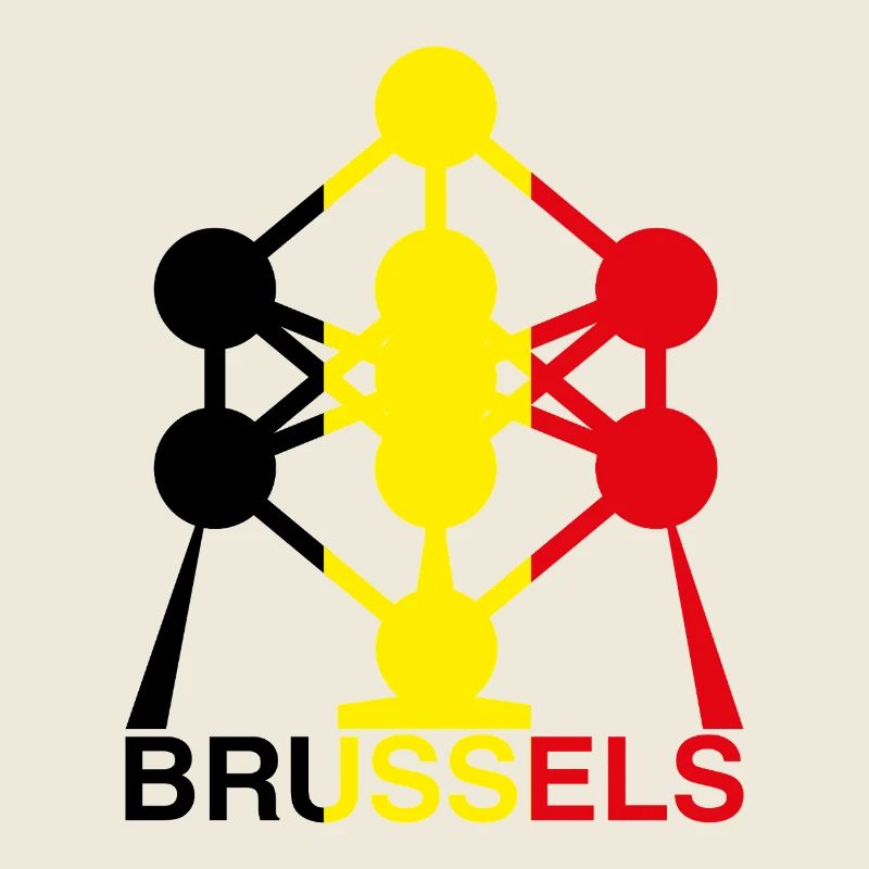 Atomium Brussels – Belgian Flag Colors Icon