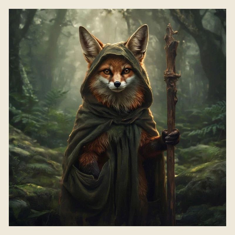 Waldfuchs im Druidencape