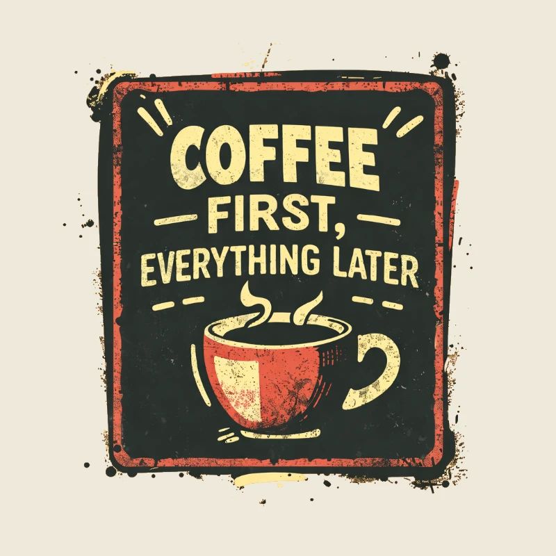 Coffee First, Everything Later Kaffe Spruch Lustig