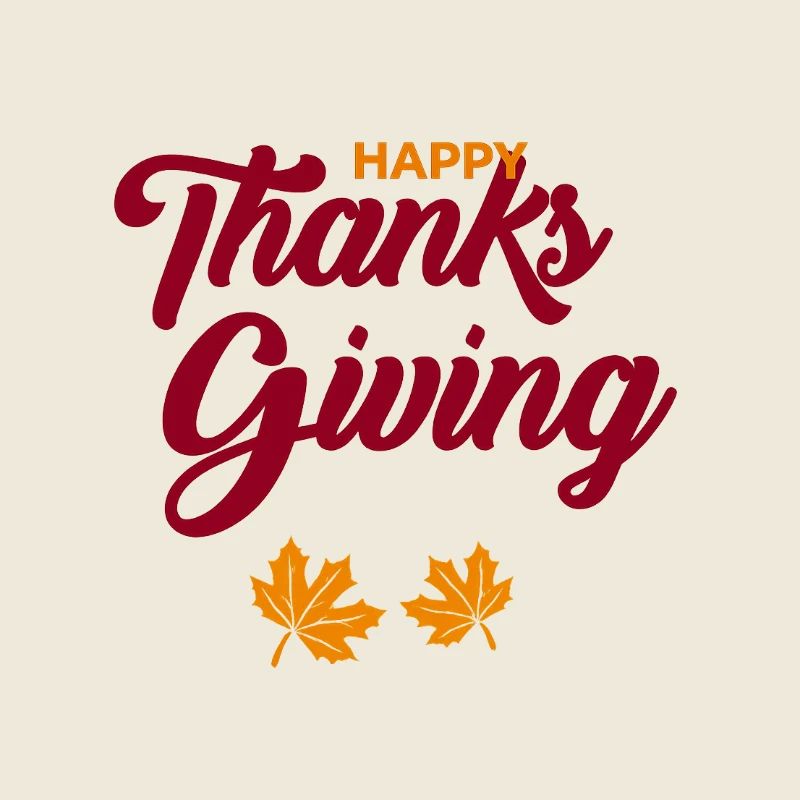 Frohes Thanksgiving-Skript mit Blättern