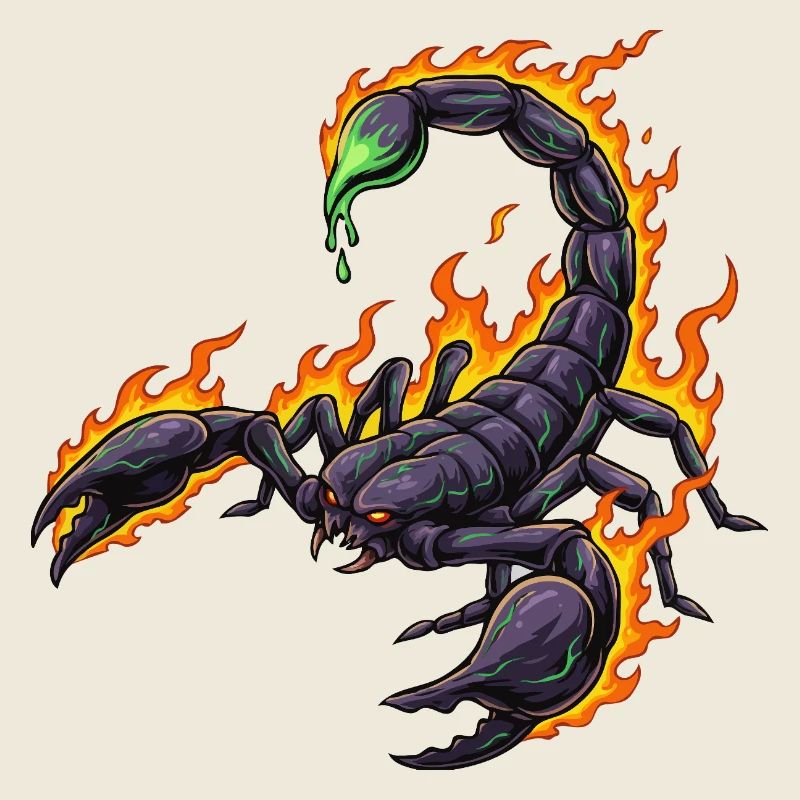 Scorpion with fire