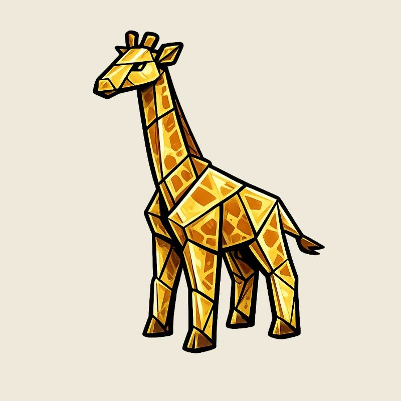 Girafe de géométrie dorée