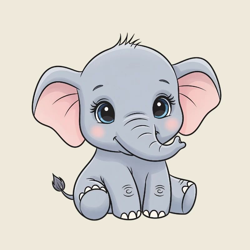 Dessin animé câlin bébé éléphant