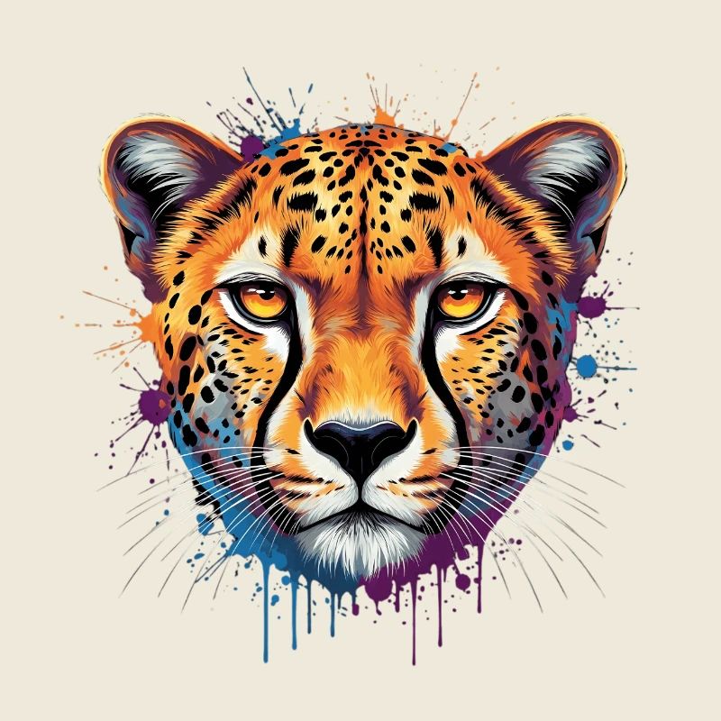 Léopard coloré – Illustration d’animaux modernes