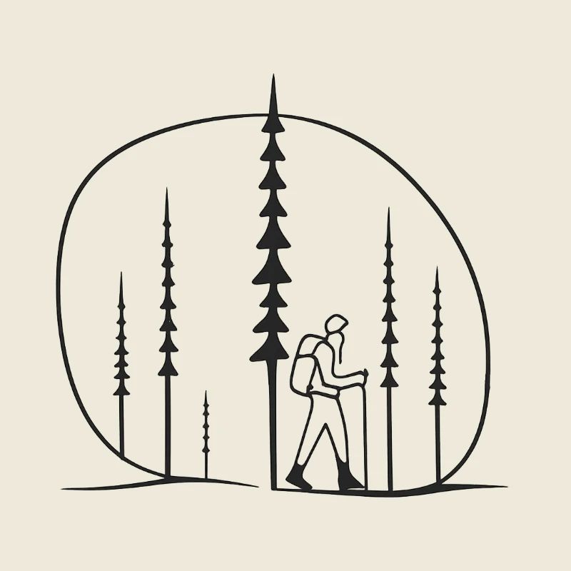 Waldwanderer Silhouette geschenkidee freunde 
