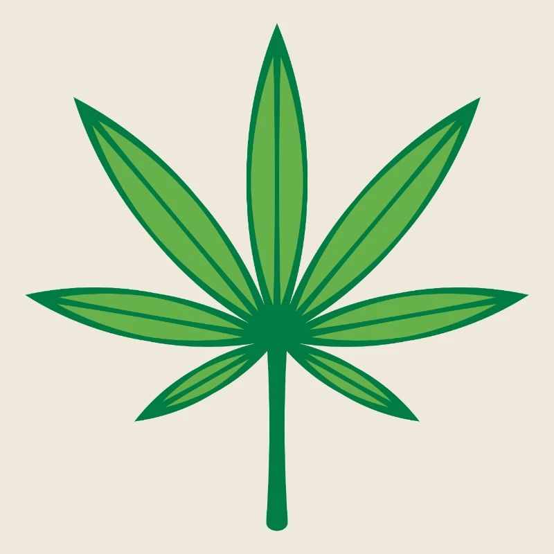 Cannabis / Marijuana / Chanvre (Contour / 2C Vert)