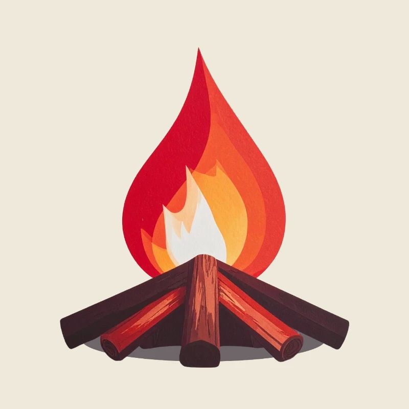 Campfire Flames Illustration