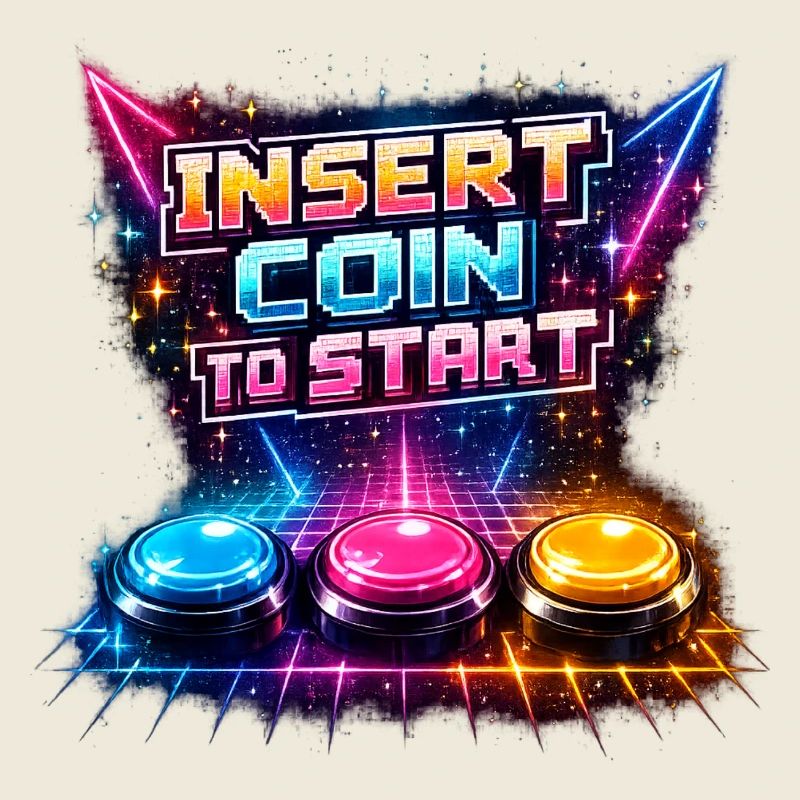 Retro Arcade Neon – Insérer la pièce