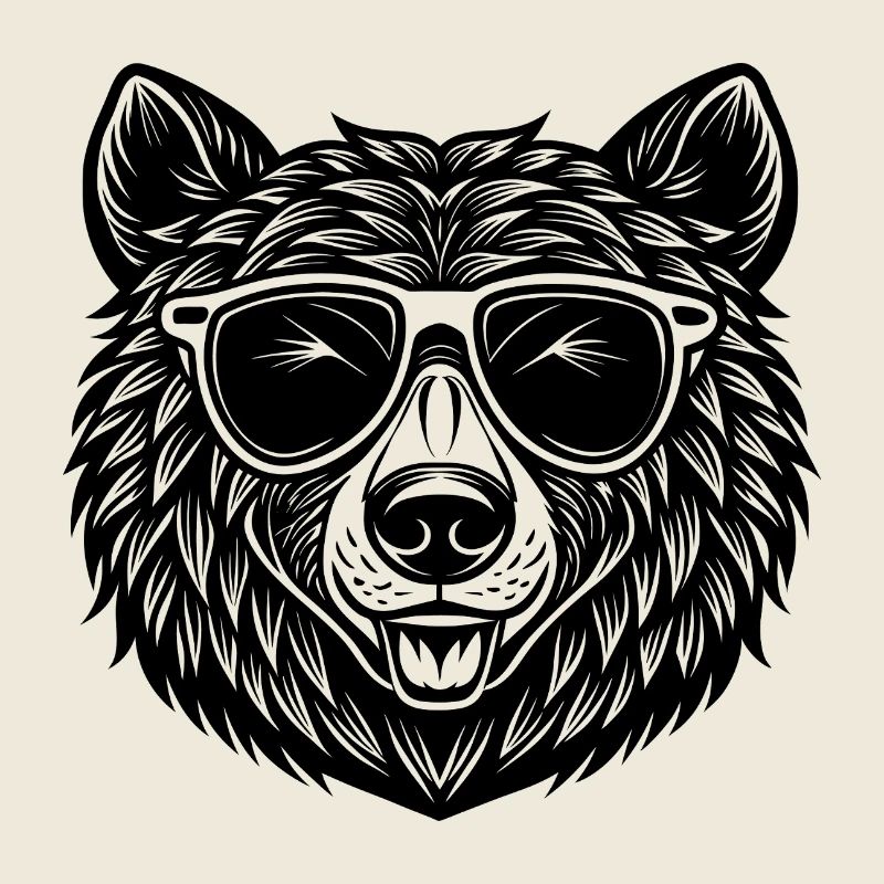Ours avec des lunettes de soleil