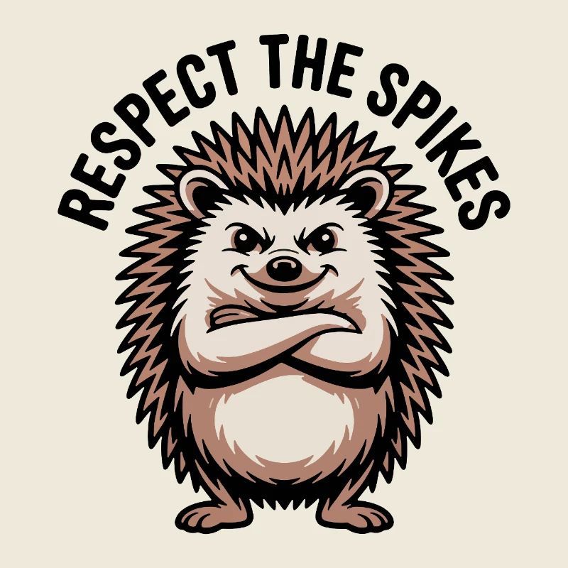 Cool hedgehog with crossed arms