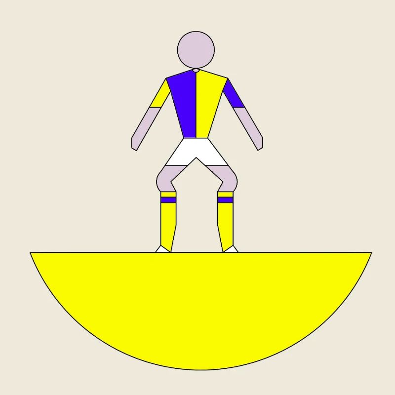 Subbuteo-Abstrakte Abbildung auf gelber Basis