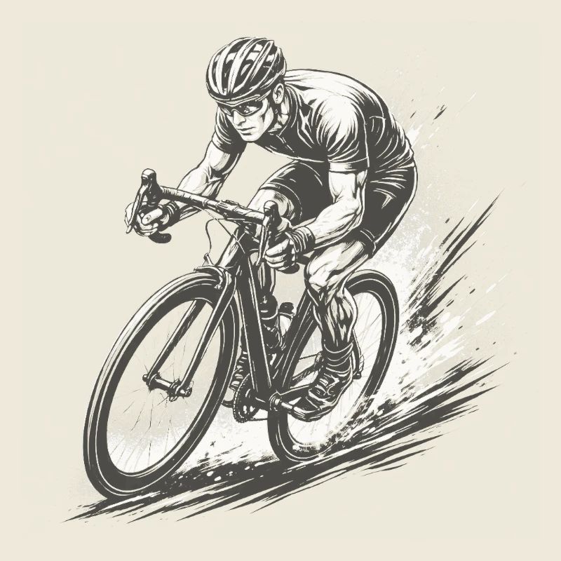 Vélo de route professionnel dans le style Comic Ink