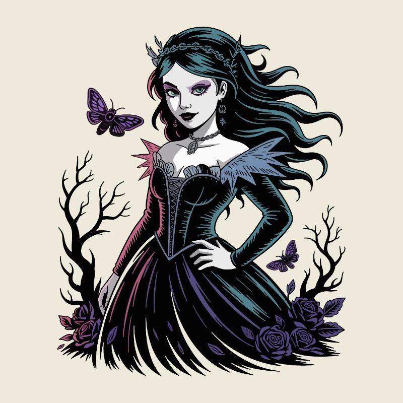 Dame gothique des Fleurs Sombres