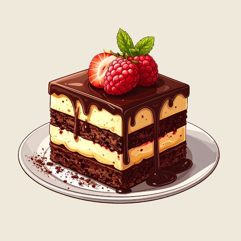 Chocolate cake with raspberry
