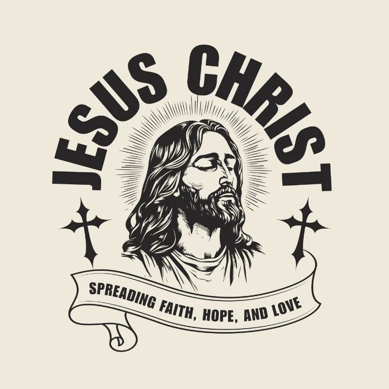 Portrait de Jésus-Christ avec ruban de foi