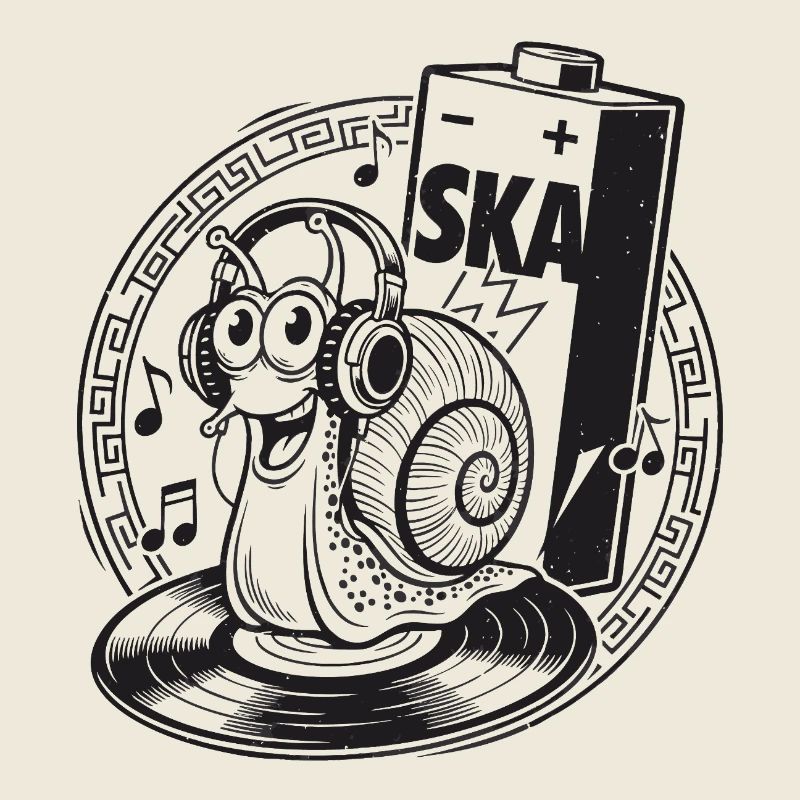 Ska Schnecke mit Kopfhörern