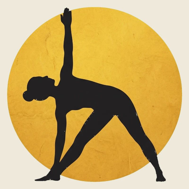 Silhouette du triangle du yoga minimaliste