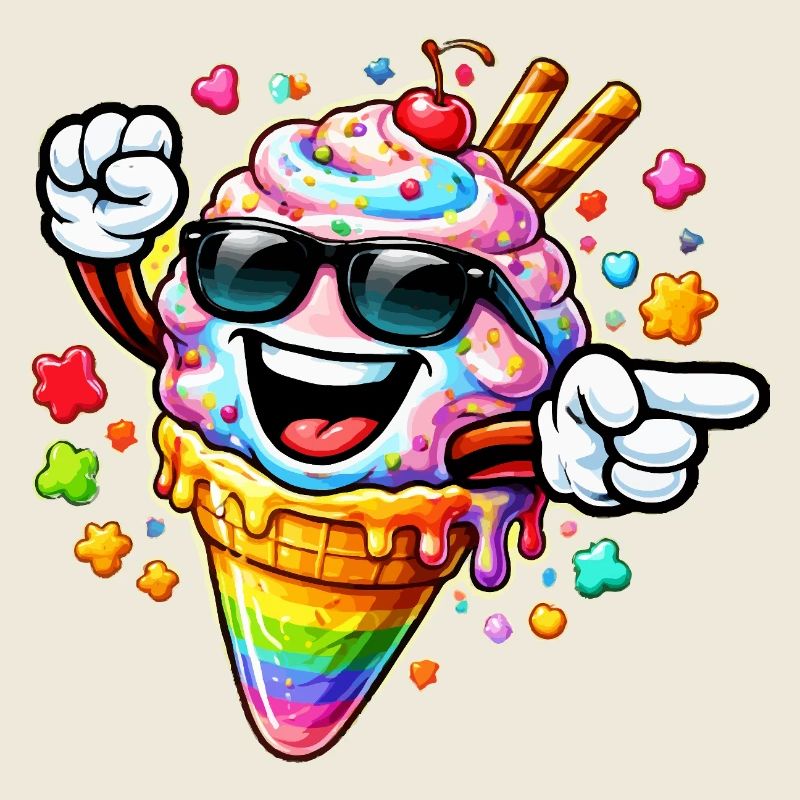 Eis mit Sonnenbrille