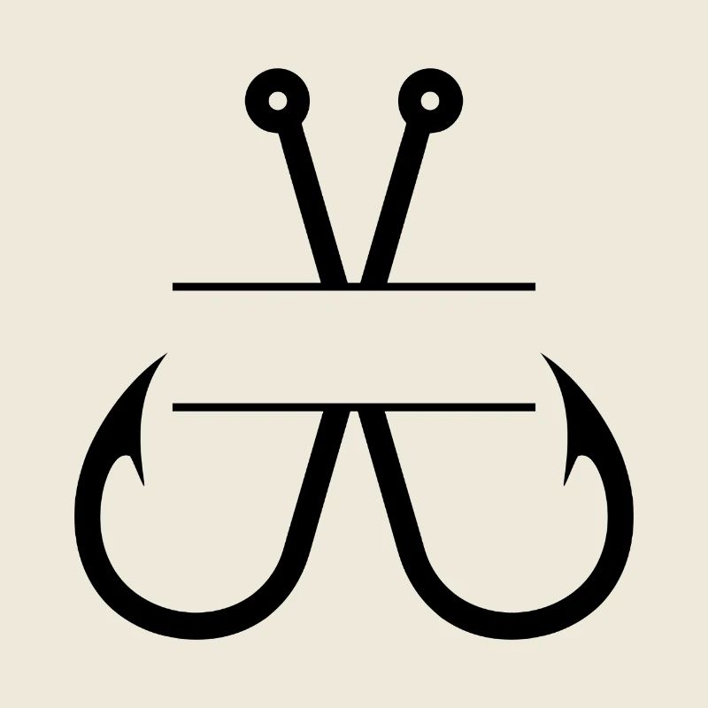 Monogramme du nom de l’hameçon à pêche