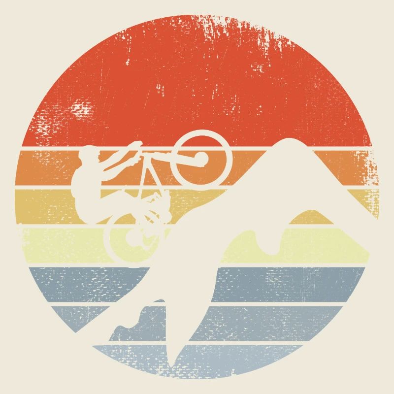 Vintage Mountain Biker Drawing