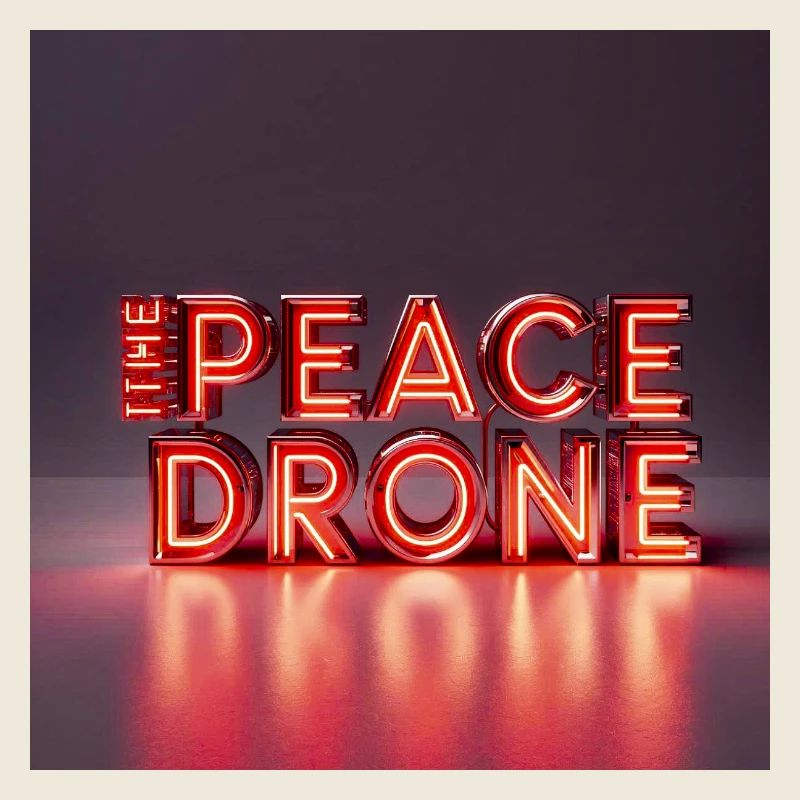 Panneau néon du drone de la paix