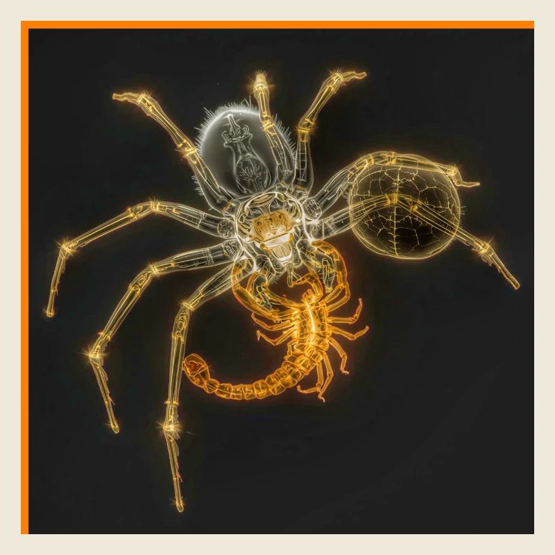 Neon-Spinne mit funky Tails