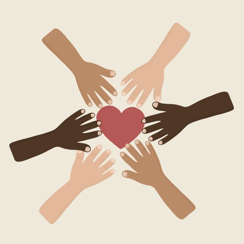 United Hearts Diverse Hands